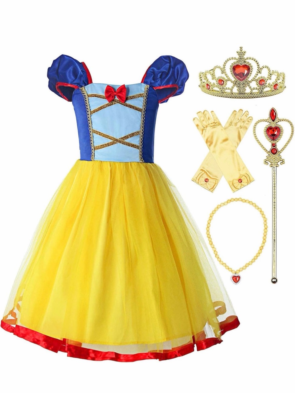Snow White Princess Dress Costume with Accessories